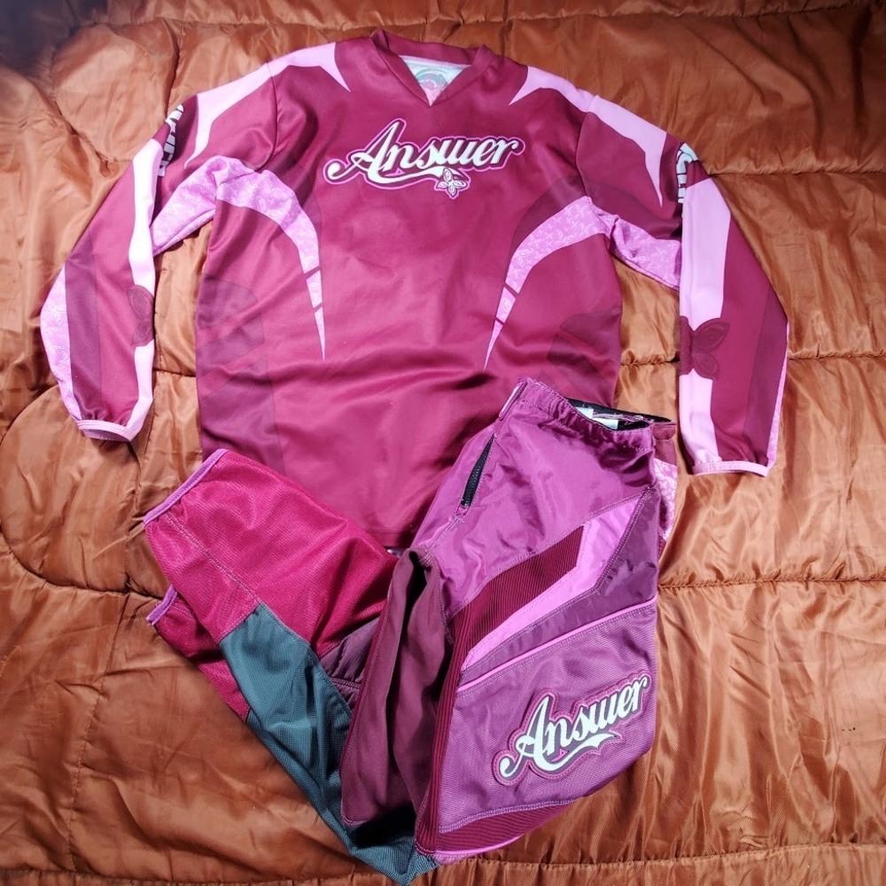 Answer Racing Syncron Motocross Gear Set (Pants‎ & Jersey) Pink Women's 14 LARGE
